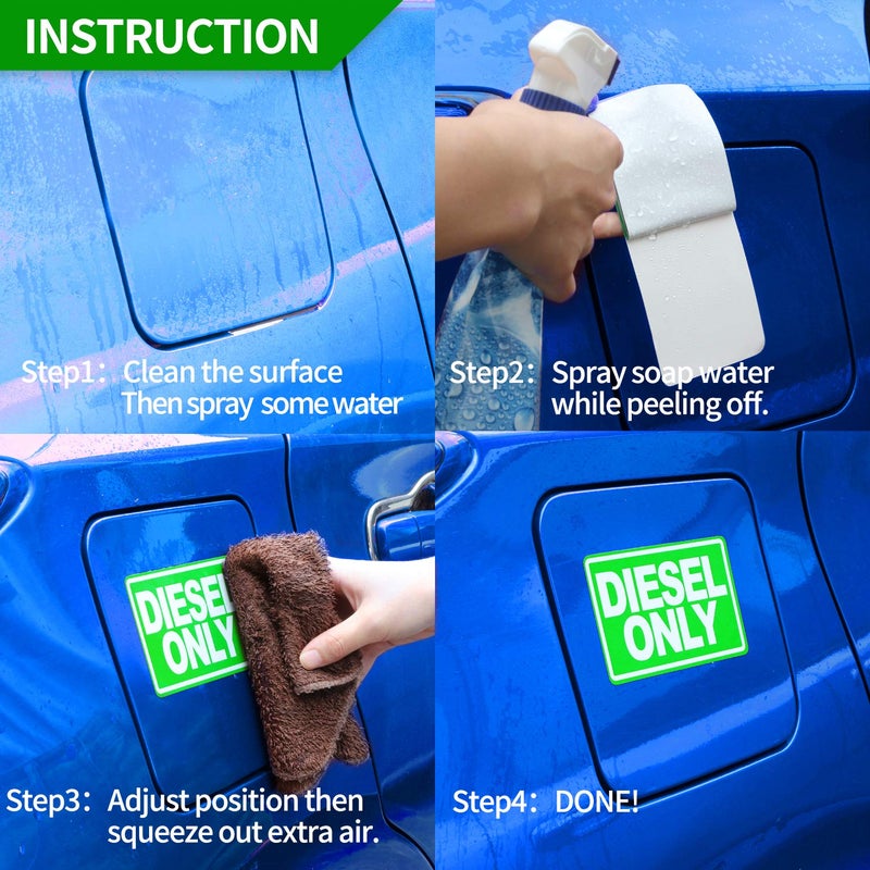 ANLEY 5" X 3" Diesel Only Decal 3Pcs - Reflective Diesel Only Sign on Fuel Tank Signage to Prevent User Error - Adhesive Fuel Stickers for Trucks, Tractors, Machinery - 3 Pack Set - Image 5